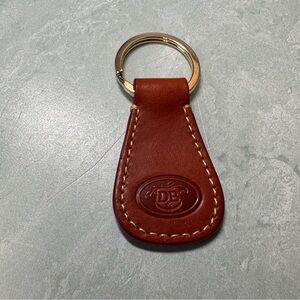 Dooney & Bourke Brown Leather Keychain with Silver Hardware